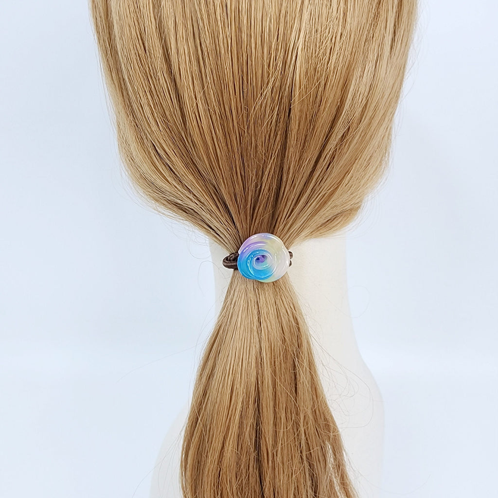 Pure Color Rose Blossom Hair Tie / Simple Tortoise Shell Ponytail Holder / Hair Accessory for Woman / French Hair Tie