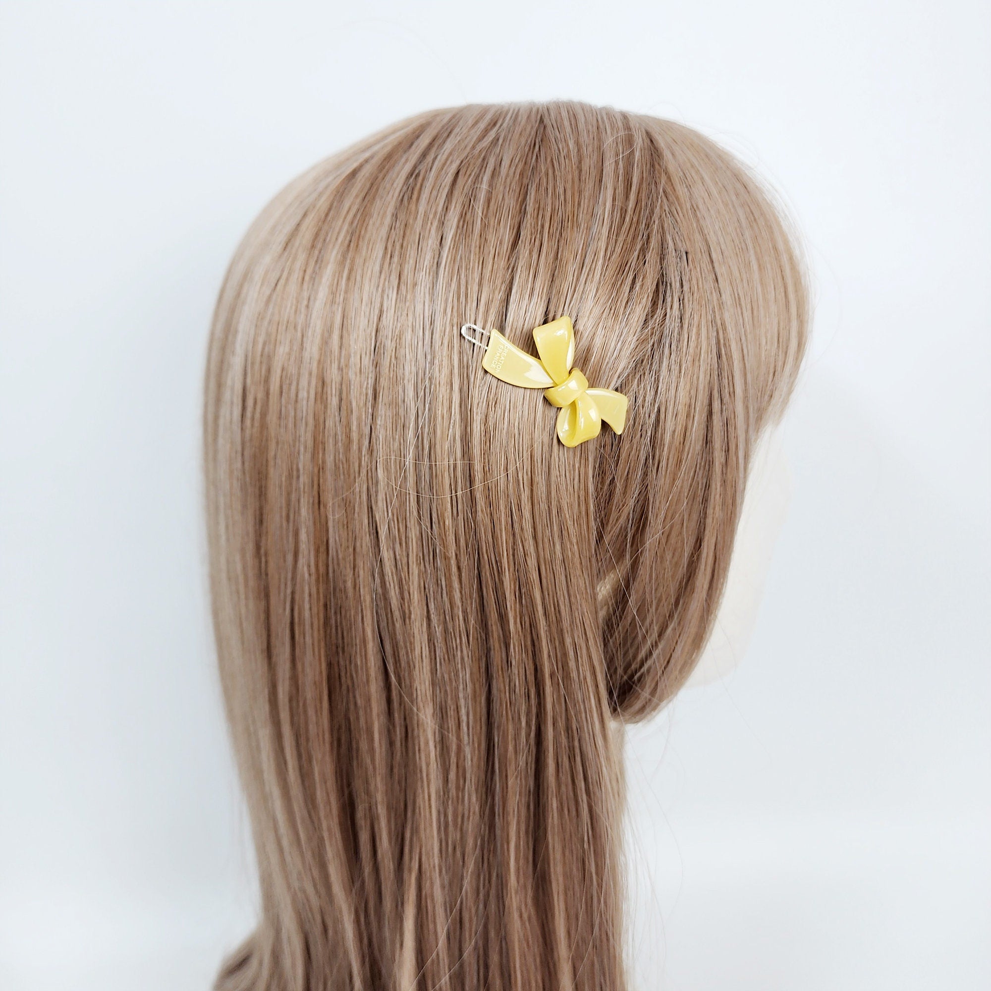 Tiny Double Ribbon Bobby Pin (1.8 Inch) / Tortoise Marble Leopard French Hair Pin Clip / Bow Barrette for Thin Hair