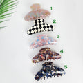 Marble Long Half Moon Large Hair Claw Clip (4.3 Inch) / Luxurious French Hair Pin / Hair Barrette for Woman