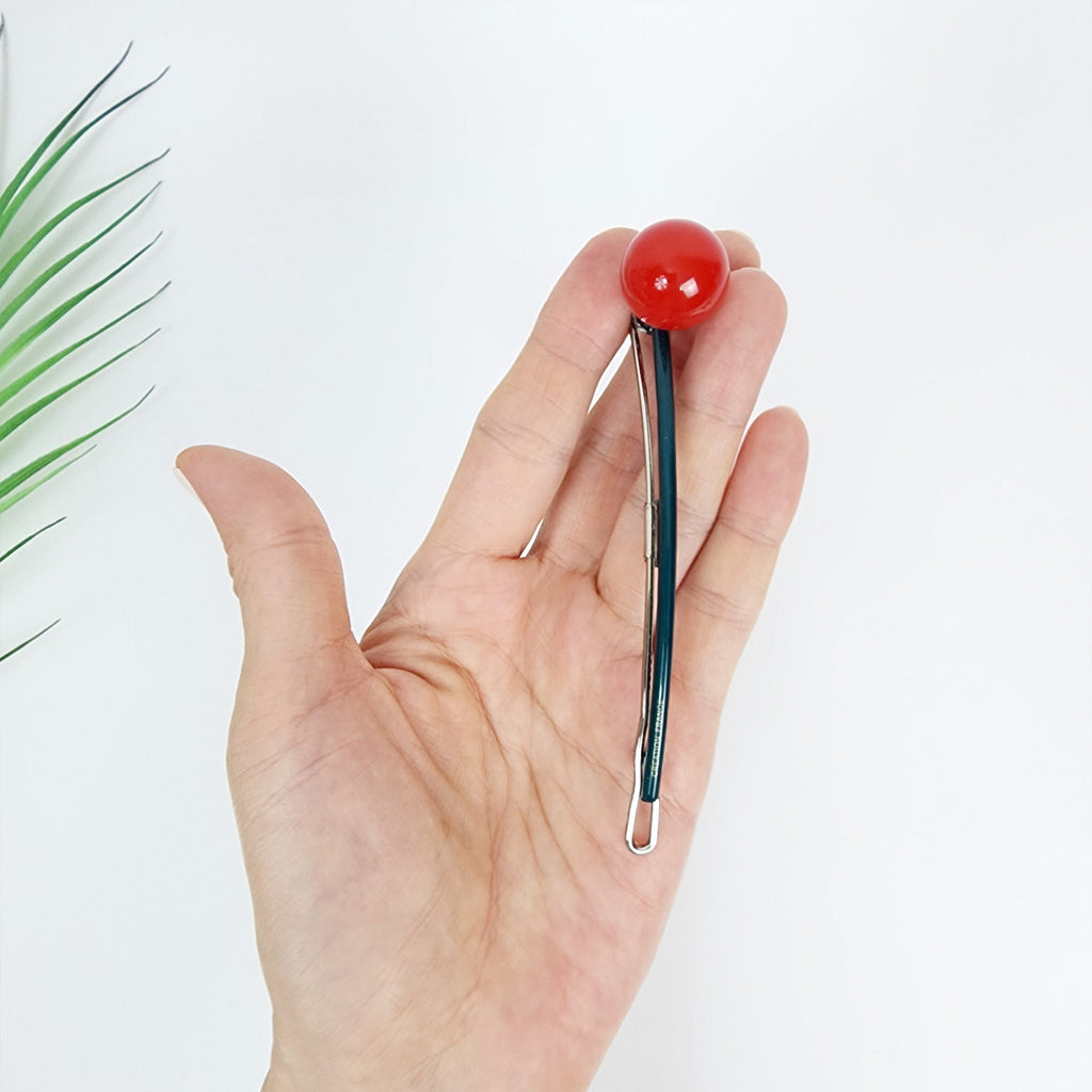 Candy Big Bead Stick Bobby Pin (4.5 Inch) / Tortoise Shell French Hair Pin Clip / Hair Accessory for Woman / Bow Barrette