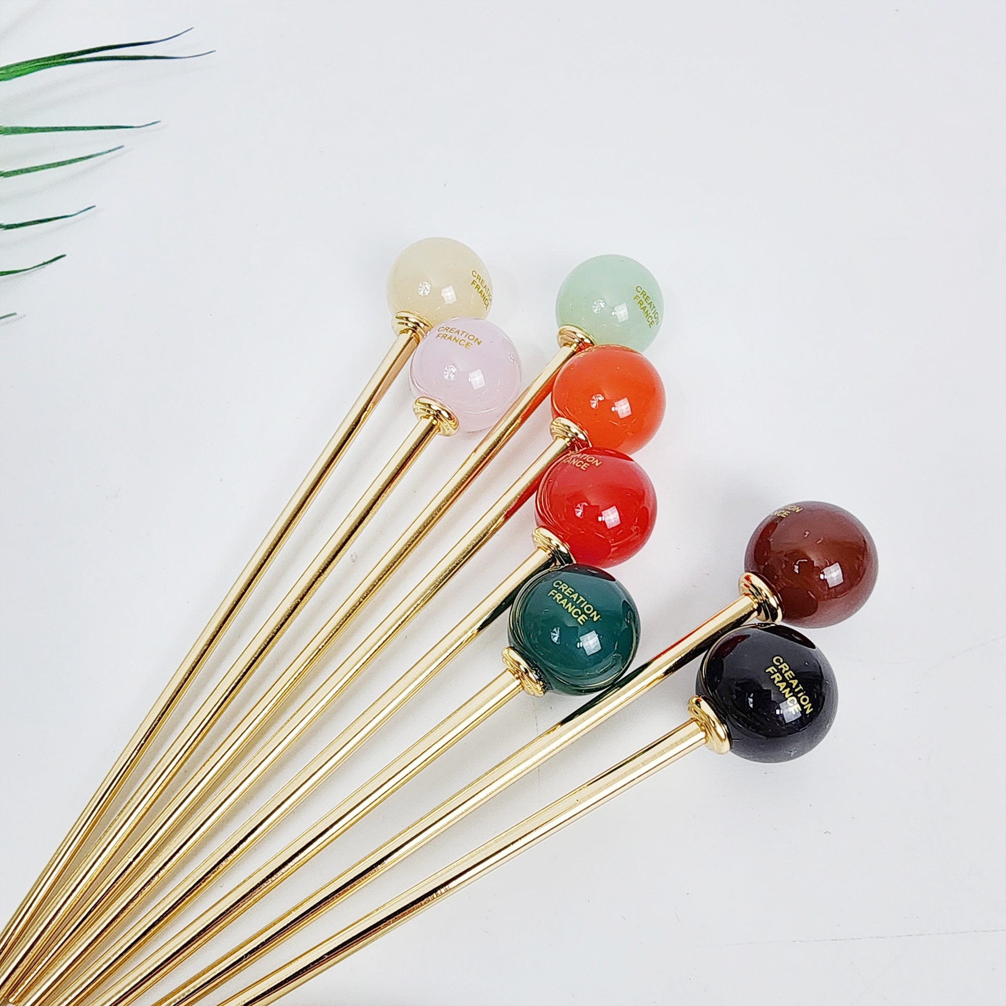 Candy Big Bead Hair Stick (5.7 Inch) / Vintage French Hair Pin / Hair Fork for Thick Hair