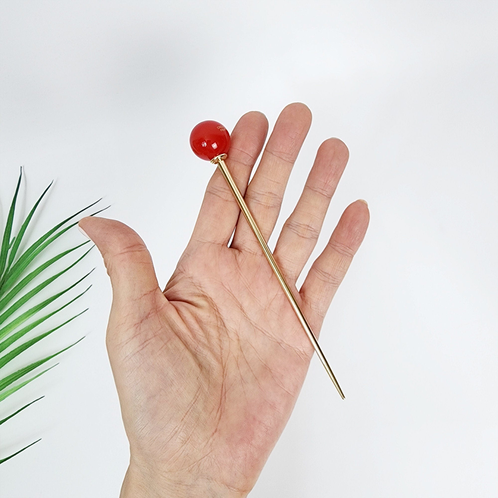 Candy Big Bead Hair Stick (5.7 Inch) / Vintage French Hair Pin / Hair Fork for Thick Hair