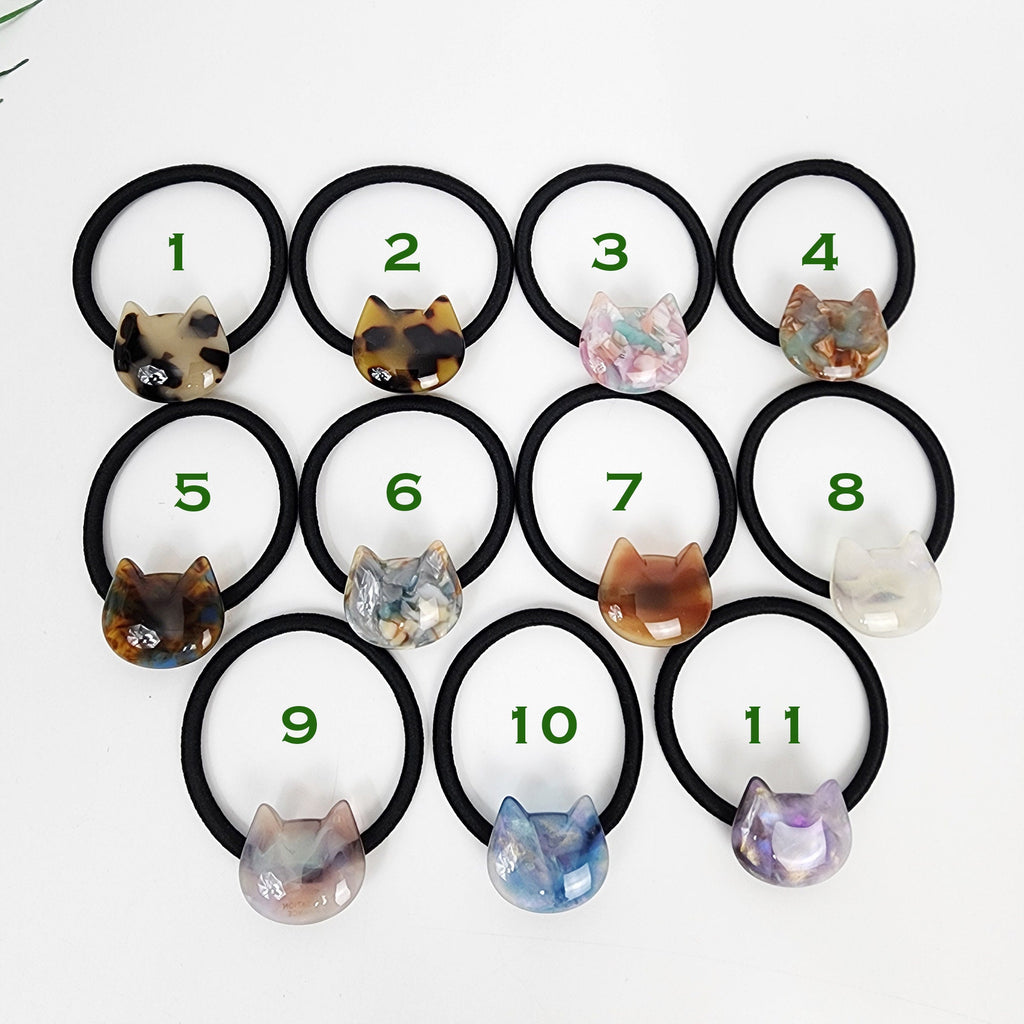 Simple Curved Cat Hair Tie (1.1 Inch) / Simple Tortoise Shell Ponytail Holder / Hair Accessory for Woman / French Hair Tie