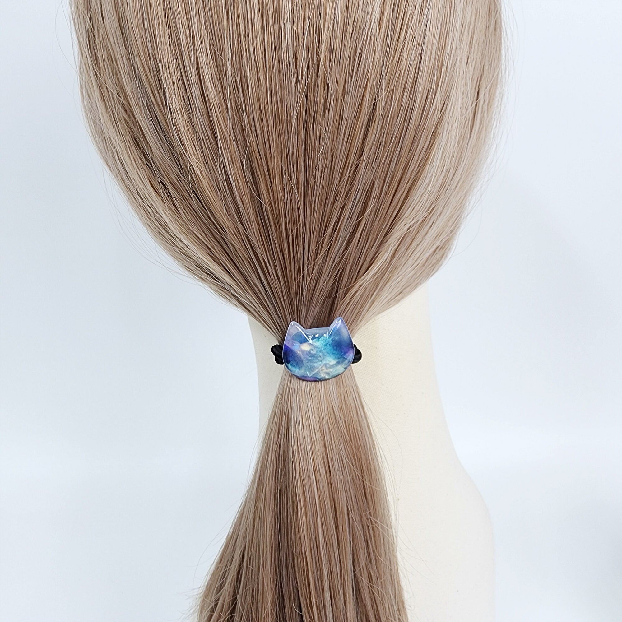 Simple Curved Cat Hair Tie (1.1 Inch) / Simple Tortoise Shell Ponytail Holder / Hair Accessory for Woman / French Hair Tie