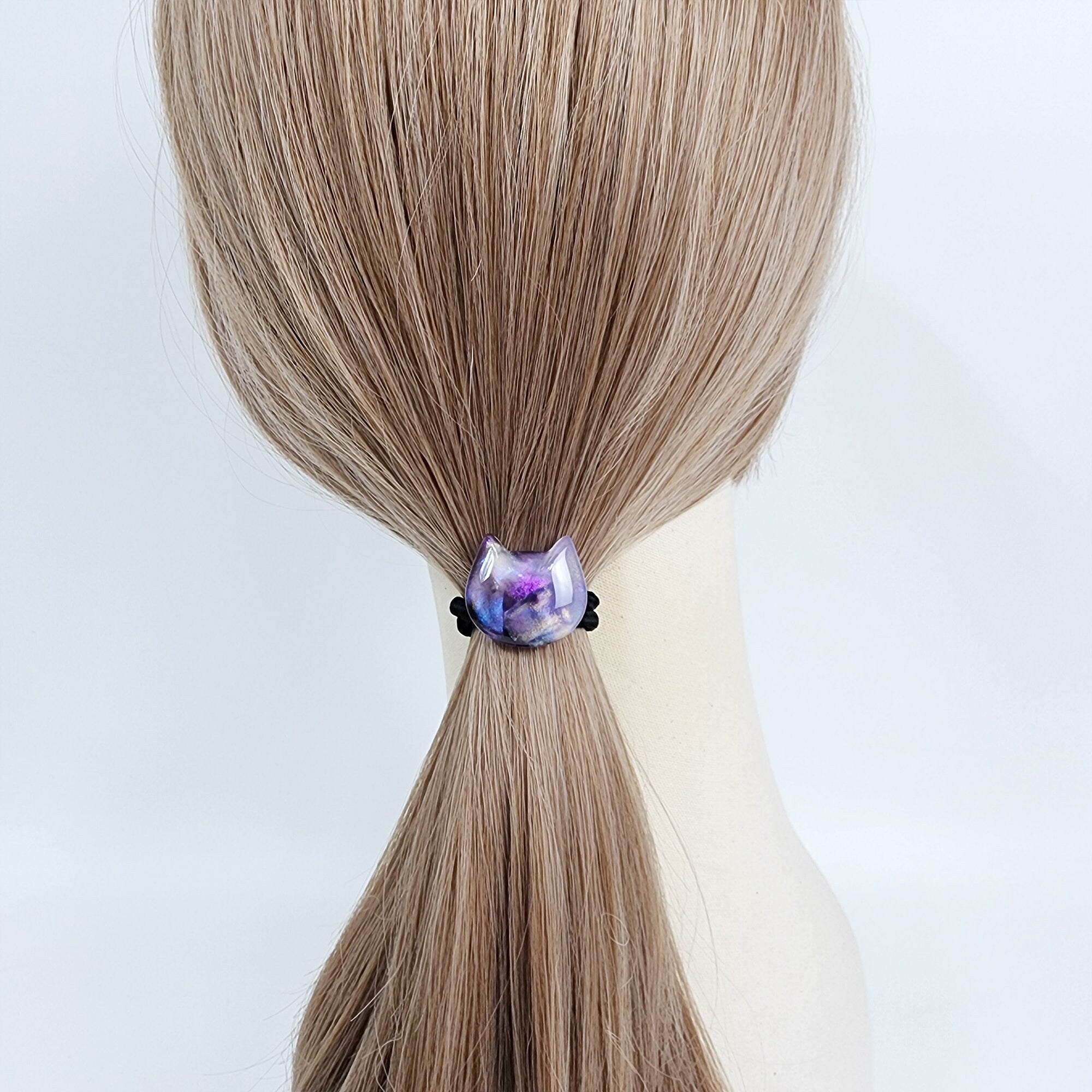 Simple Curved Cat Hair Tie (1.1 Inch) / Simple Tortoise Shell Ponytail Holder / Hair Accessory for Woman / French Hair Tie