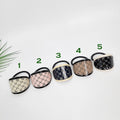 Pastel Color Gold Quilted Hair Tie (2.0 Inch) / Simple Tortoise Shell Ponytail Holder / Hair Accessory for Woman / French Hair Tie