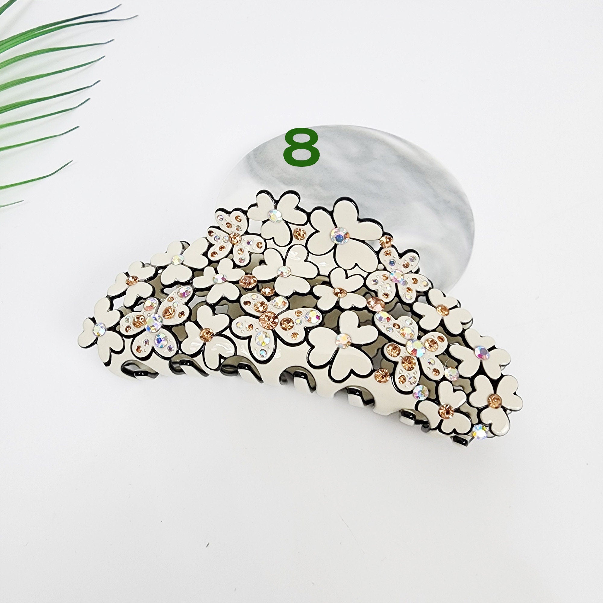 Brightening Blossom Garden Big Clip Hair Claw (4.7 Inch) / Pastel Color French Hair Pin / Hair Barrette for Woman