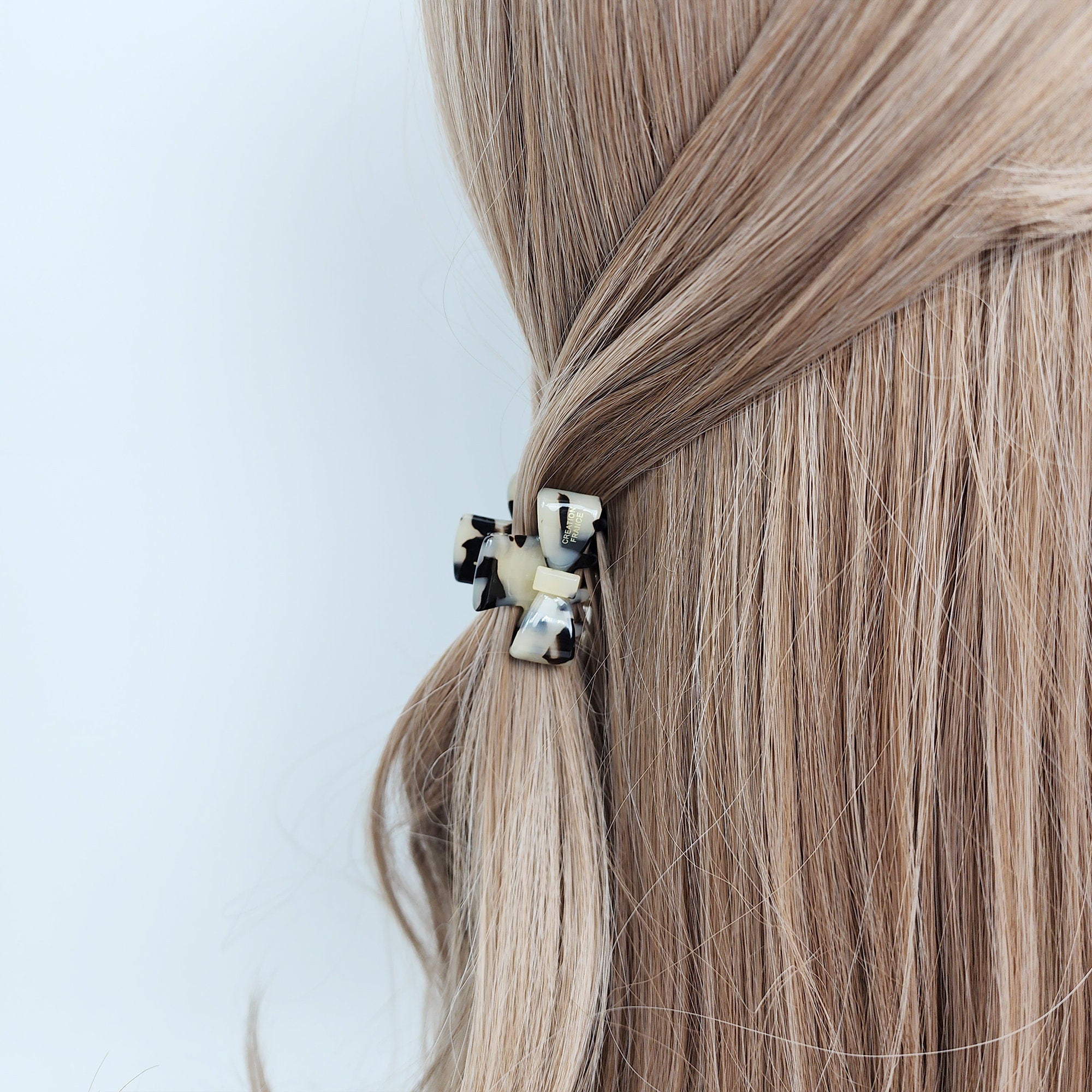 Small Bow Mini Hair Claw Clip (1.4 Inch) / Cute Tortoise Shell French Hair Pin / Small Hair Clips