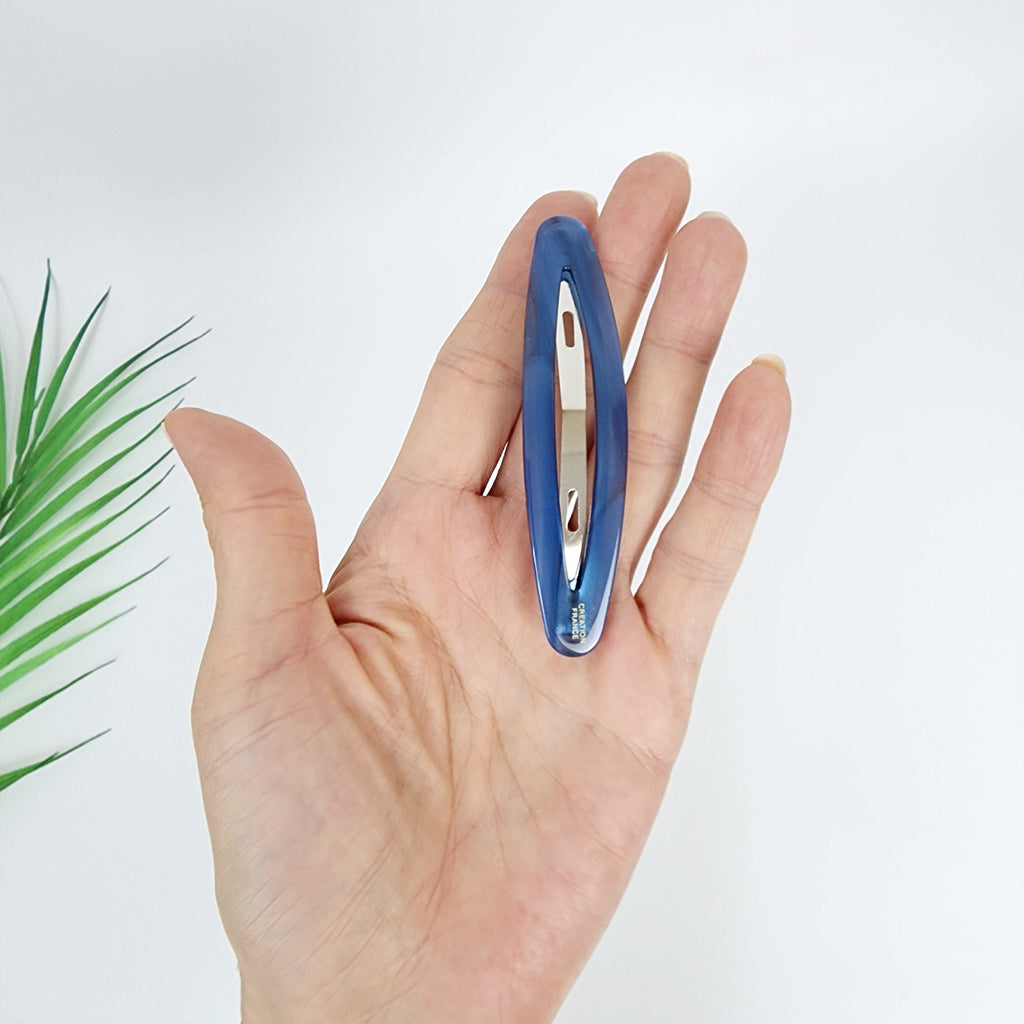 Pure Color Long Slim Oval Snap Clip (3.5 Inch) / Cute French Hairgrip Barrette / French Hair Pin / Tic Tac Hair Clip Pin