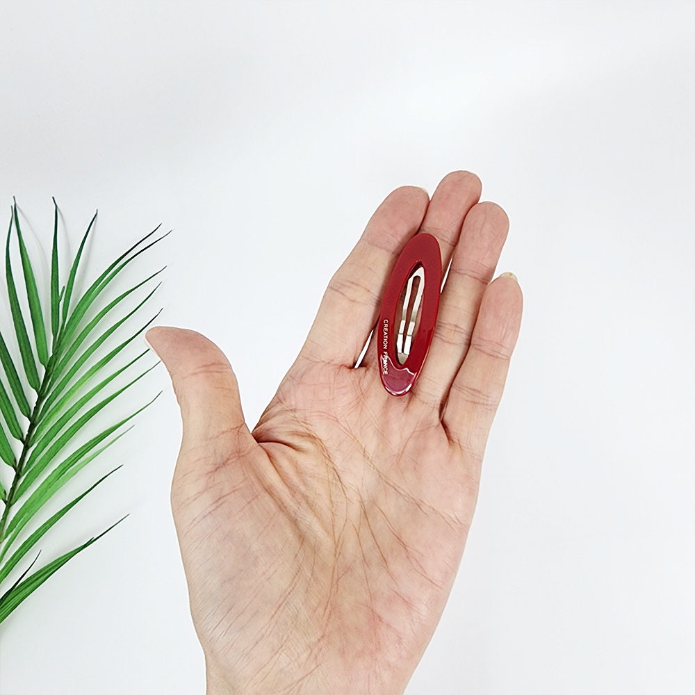 Pure Color Mini Oval Mini Snap Clip (2.2 Inch) / Tortoise Marble Hairgrip Barrette / Tic Tac Hair Clip Pin / French Hair Pin