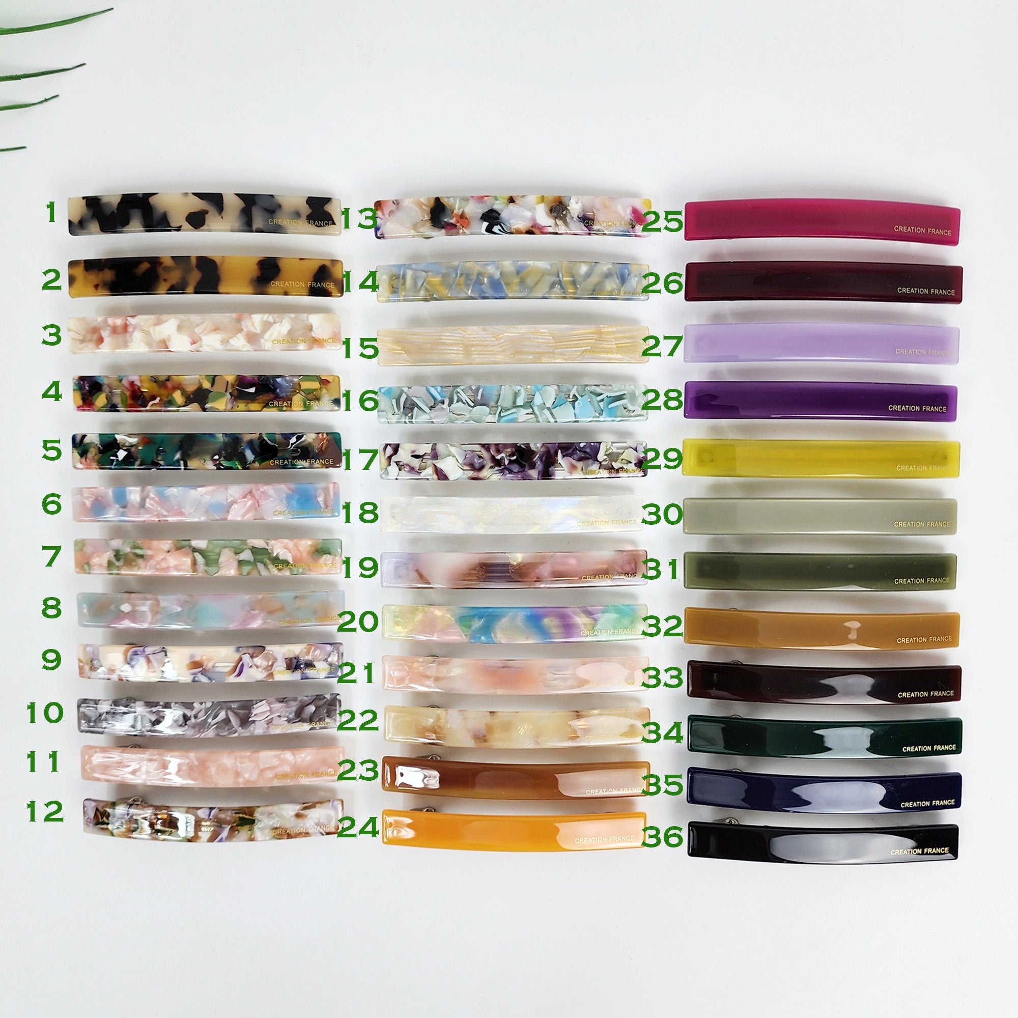 Simple Line Leopard Hair Barrette (3.1 Inch) / Tortoise Marble French Hair Pin / Hair Accessory for Woman / Automatic Hair Clip
