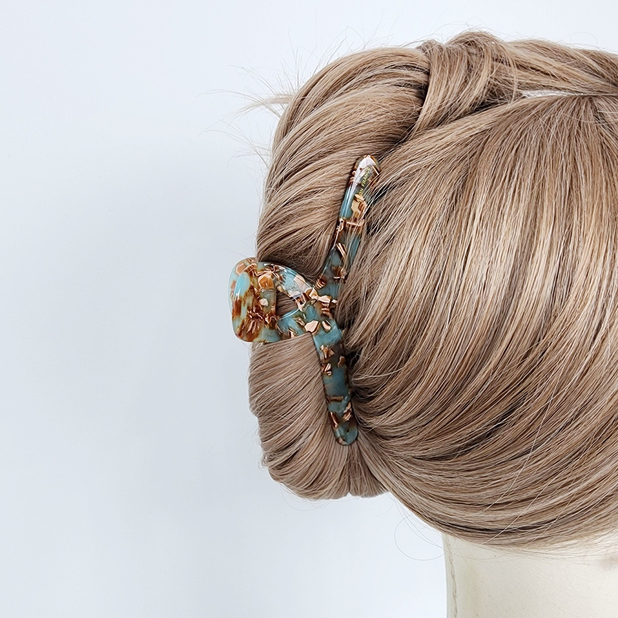 Luxurious Tortoise Shell Twist Hair Claw Clip (4.7 Inch) / Elegance French Hair Pin / Hair Barrette for Woman