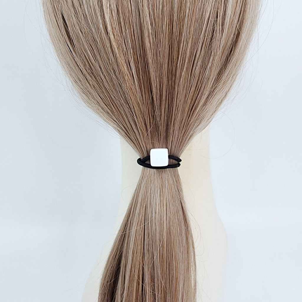 Cany Mini Cube Hair Tie / Simple Cute Ponytail Holder / Hair Accessory for Woman / French Hair Tie