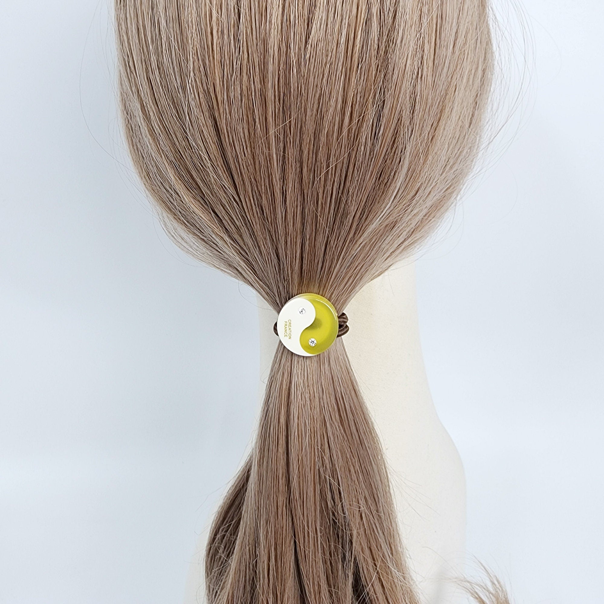 White Fiona Hair Tie (1.0 Inch) / Simple Cute Ponytail Holder / Hair Accessory for Woman / French Hair Tie