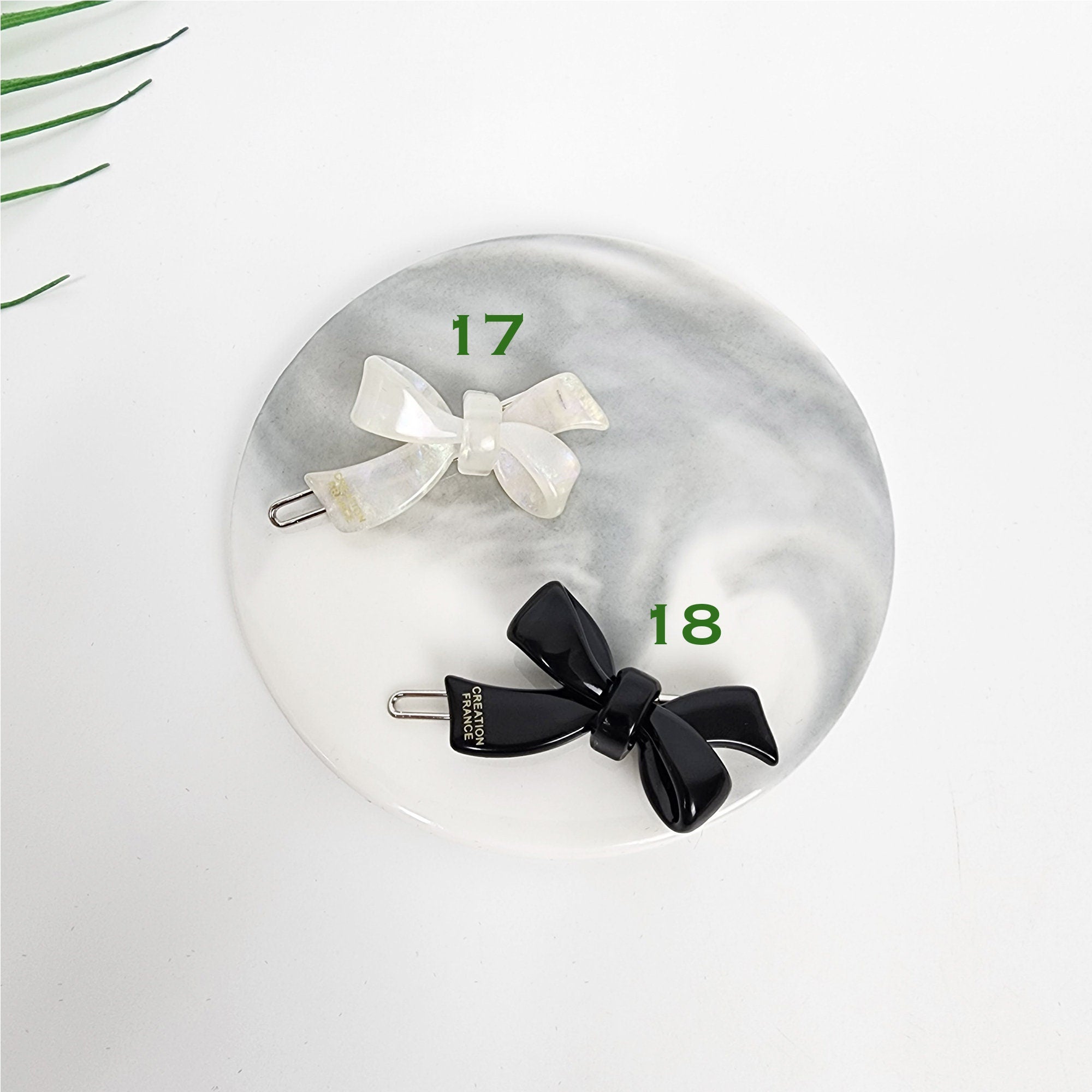 Tiny Double Ribbon Bobby Pin (1.8 Inch) / Tortoise Marble Leopard French Hair Pin Clip / Bow Barrette for Thin Hair