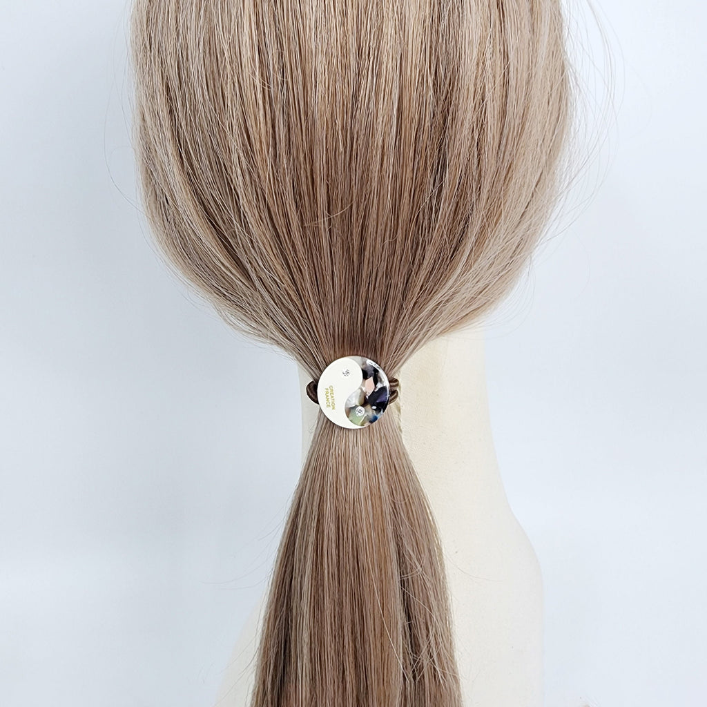 White Fiona Hair Tie (1.0 Inch) / Simple Cute Ponytail Holder / Hair Accessory for Woman / French Hair Tie