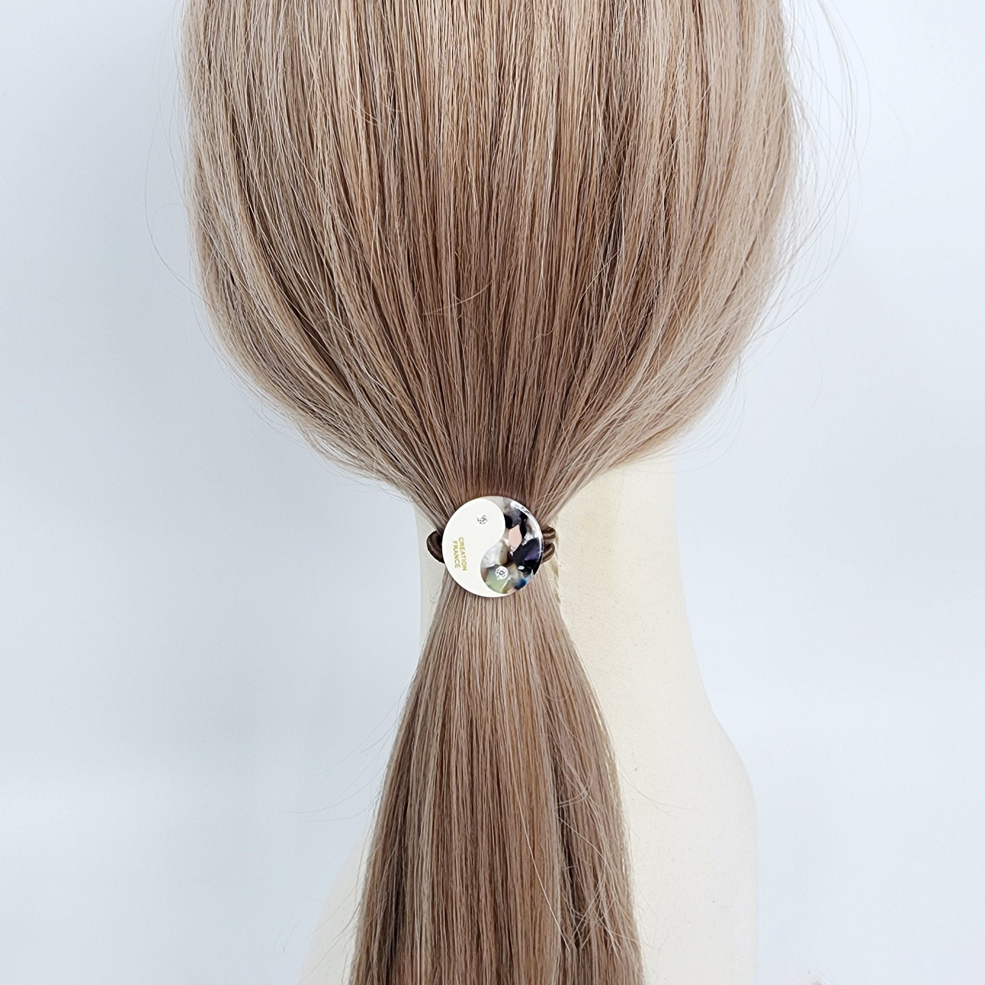 White Fiona Hair Tie (1.0 Inch) / Simple Cute Ponytail Holder / Hair Accessory for Woman / French Hair Tie
