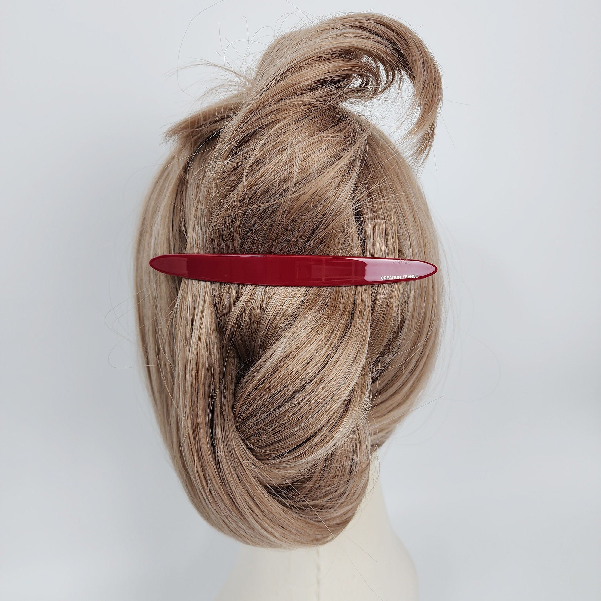 Leopard Long Oval Full Tie-Up Hair Barrette (5.1 Inch) / Cute French Hair Pin / Automatic Hair Clip