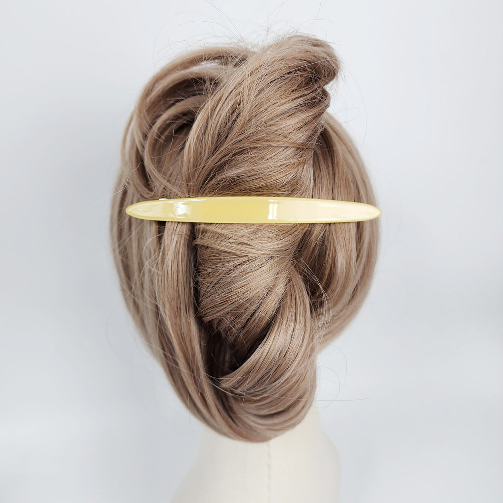 Leopard Long Oval Full Tie-Up Hair Barrette (5.1 Inch) / Cute French Hair Pin / Automatic Hair Clip