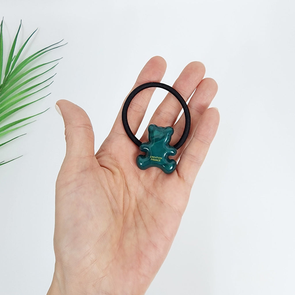 Velvet Aurora Bold Teddy Bear Elastic Hair Tie / Simple Cute Ponytail Holder / Hair Accessory for Woman / French Hair Tie