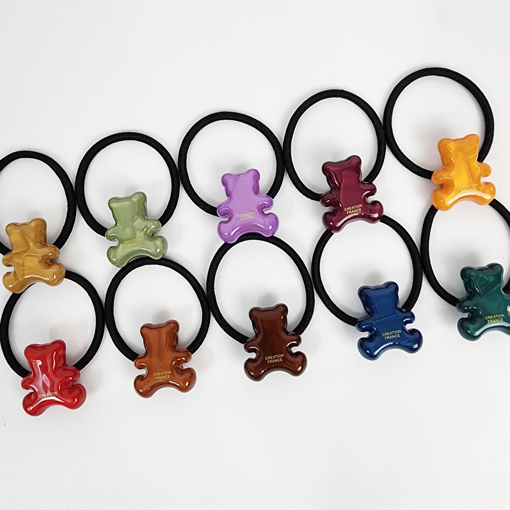 Velvet Aurora Bold Teddy Bear Elastic Hair Tie / Simple Cute Ponytail Holder / Hair Accessory for Woman / French Hair Tie