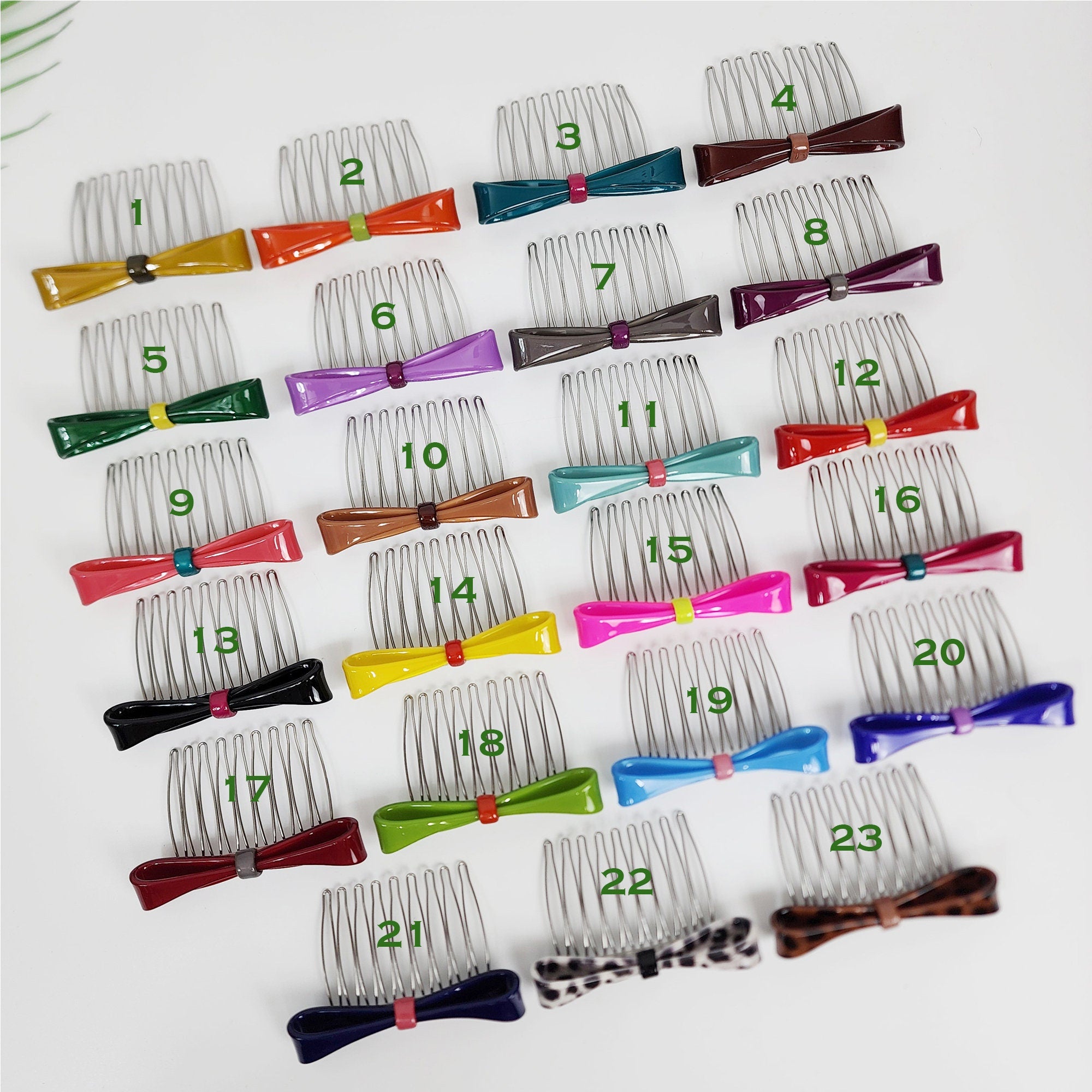 Pure Color Knot Ribbon Hair Comb Pin (3.0 Inch) / Cute French Hair Pin / Hair Fork for Thick Hair