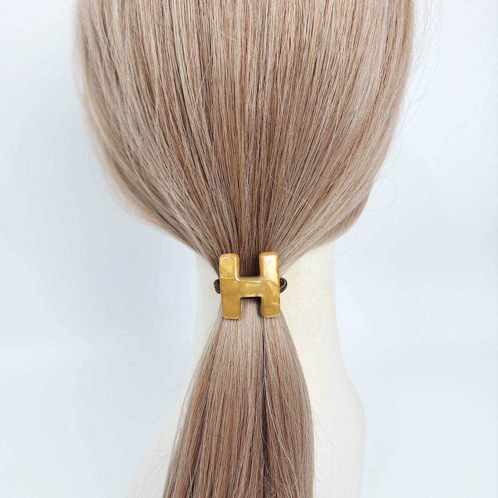 Velvet Aurora H Point Elastic Hair Tie / Simple Cute Ponytail Holder / Hair Accessory for Woman / French Hair Tie