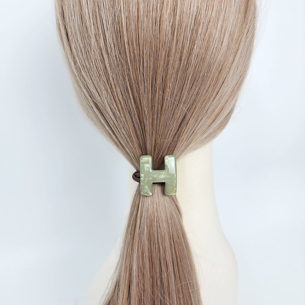 Velvet Aurora H Point Elastic Hair Tie / Simple Cute Ponytail Holder / Hair Accessory for Woman / French Hair Tie