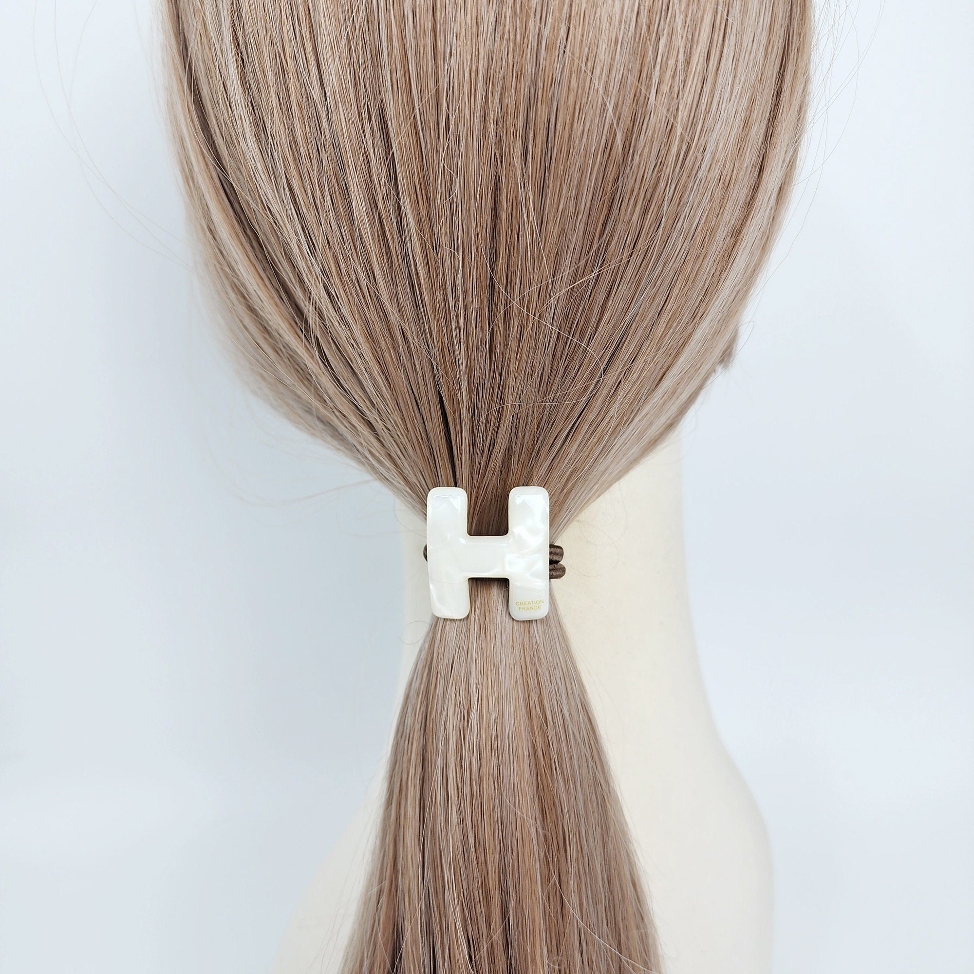 Velvet Aurora H Point Elastic Hair Tie / Simple Cute Ponytail Holder / Hair Accessory for Woman / French Hair Tie