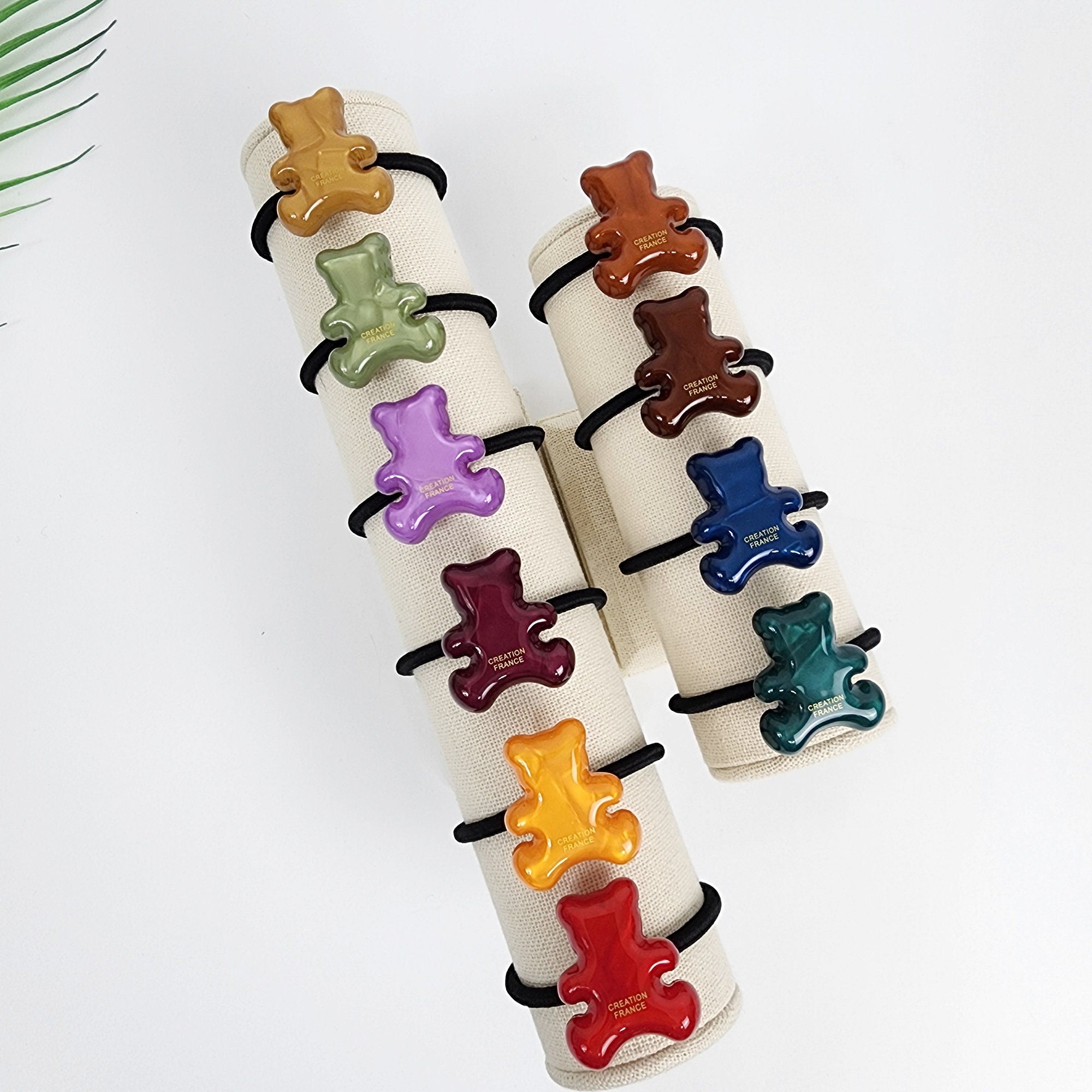 Velvet Aurora Bold Teddy Bear Elastic Hair Tie / Simple Cute Ponytail Holder / Hair Accessory for Woman / French Hair Tie