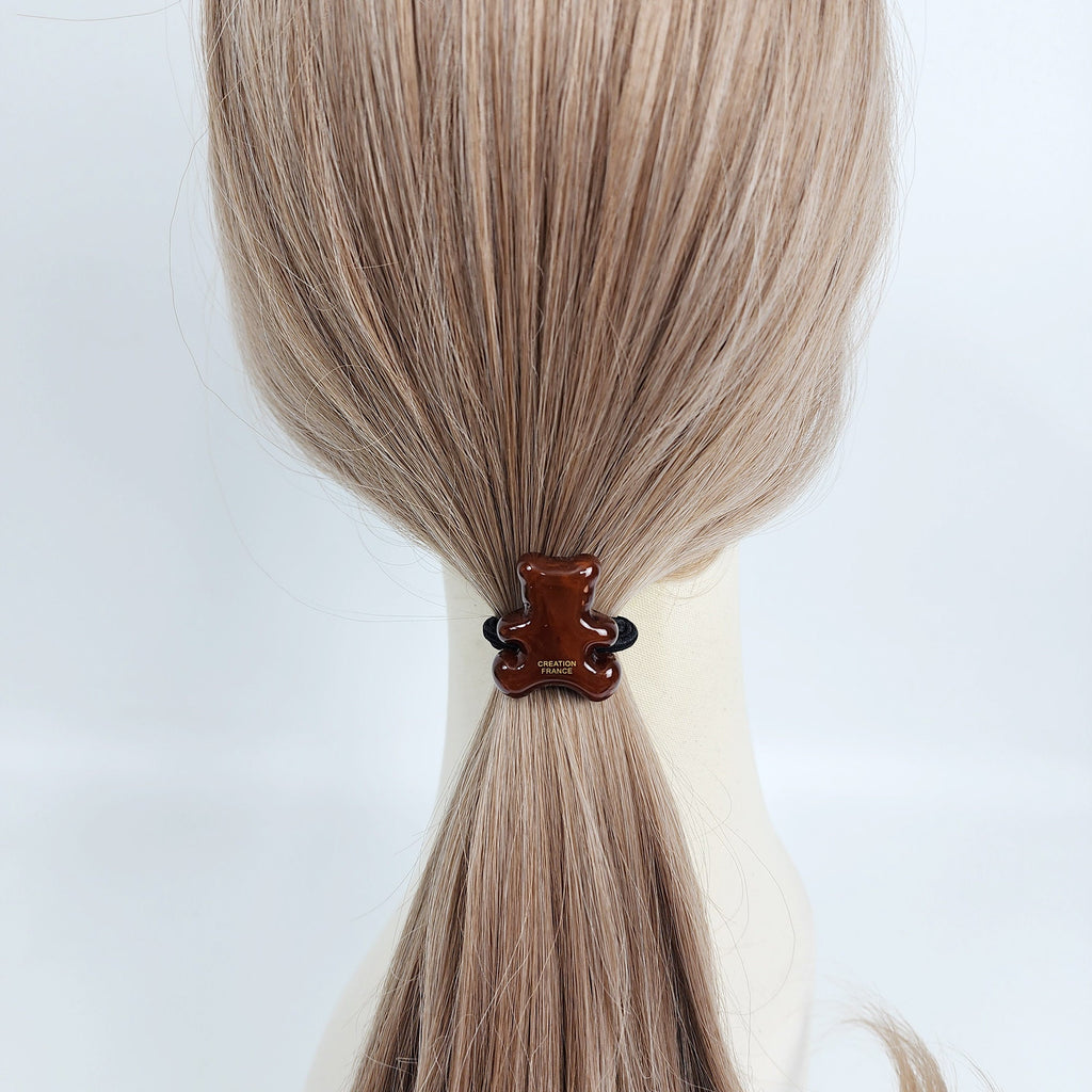 Velvet Aurora Bold Teddy Bear Elastic Hair Tie / Simple Cute Ponytail Holder / Hair Accessory for Woman / French Hair Tie
