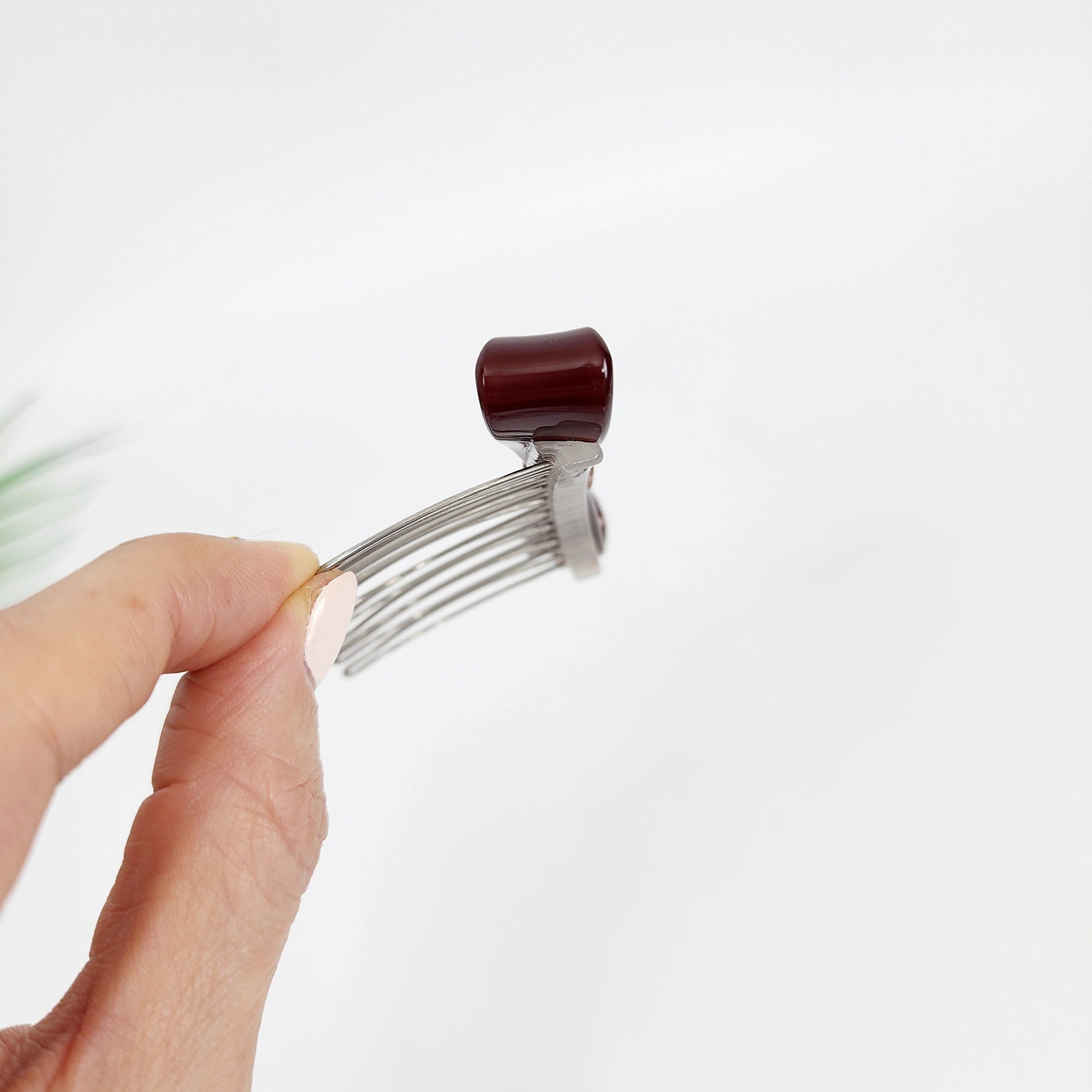 Pure Color Knot Ribbon Hair Comb Pin (3.0 Inch) / Cute French Hair Pin / Hair Fork for Thick Hair