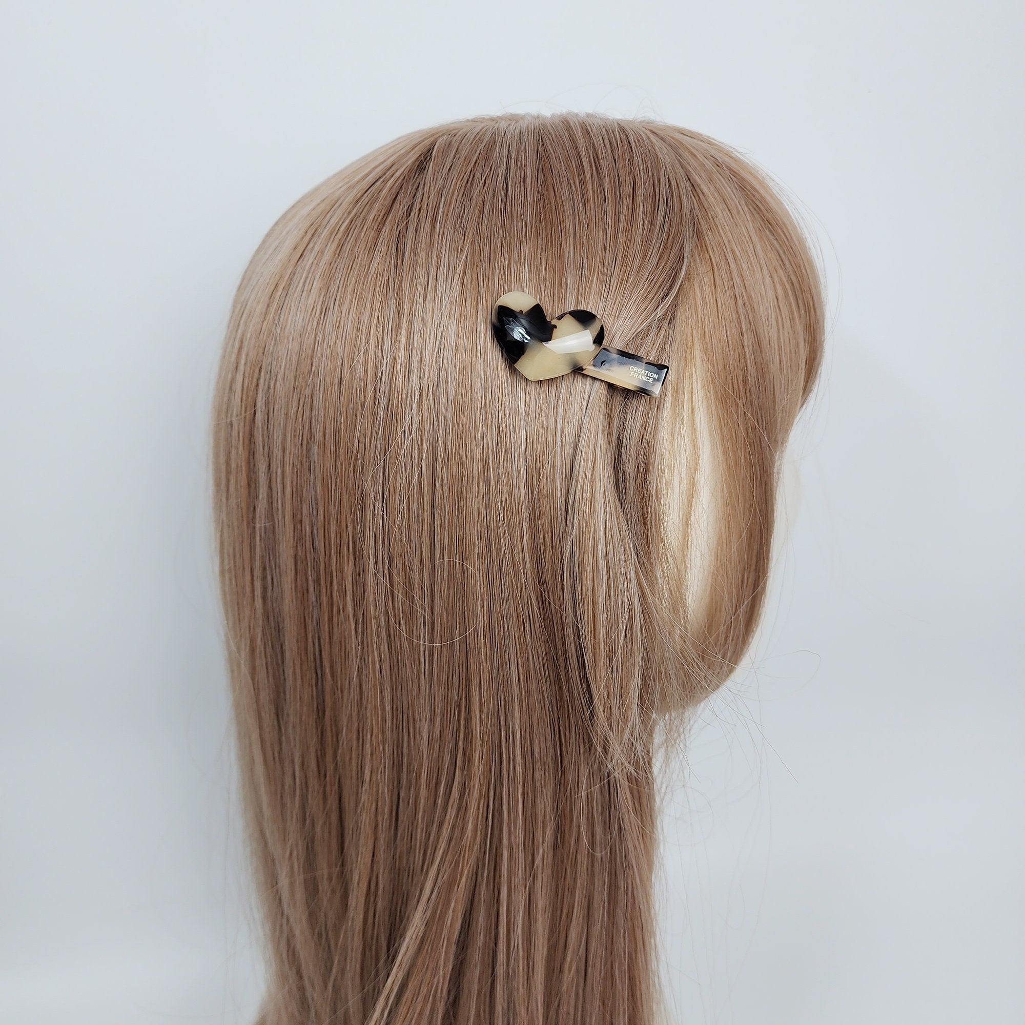 Convex Simple Heart Mini Hair Claw Clip (2.0 Inch) / Alligator Hair Clip for Woman / French Barrette for Girls