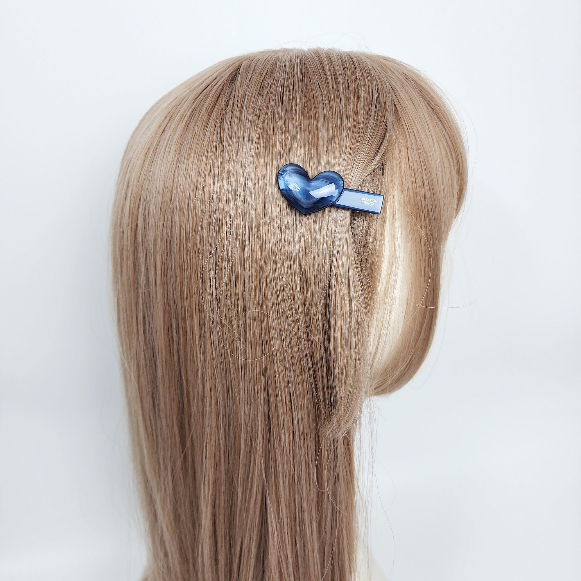 Convex Simple Heart Mini Hair Claw Clip (2.0 Inch) / Alligator Hair Clip for Woman / French Barrette for Girls