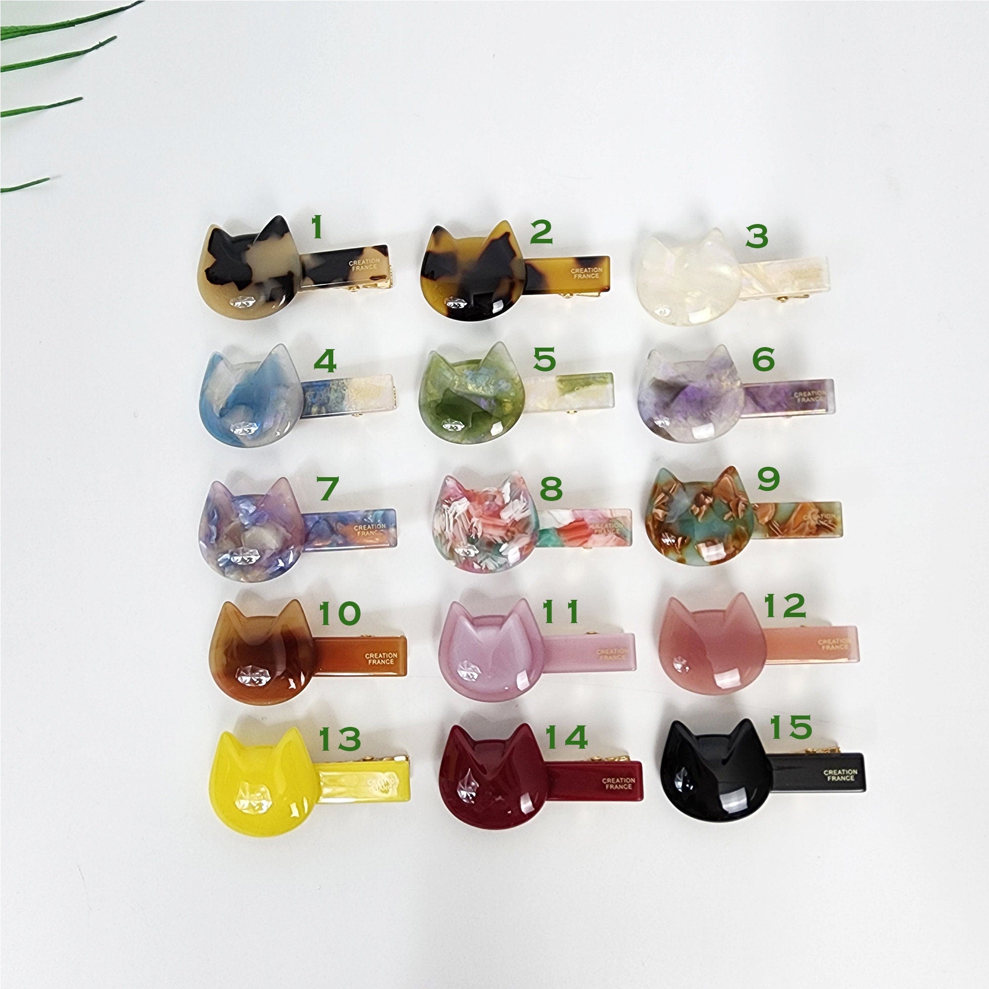 Convex Simple Cat Mini Hair Claw Clip (1.9 Inch) / Alligator Hair Clip for Woman / French Barrette for Girls