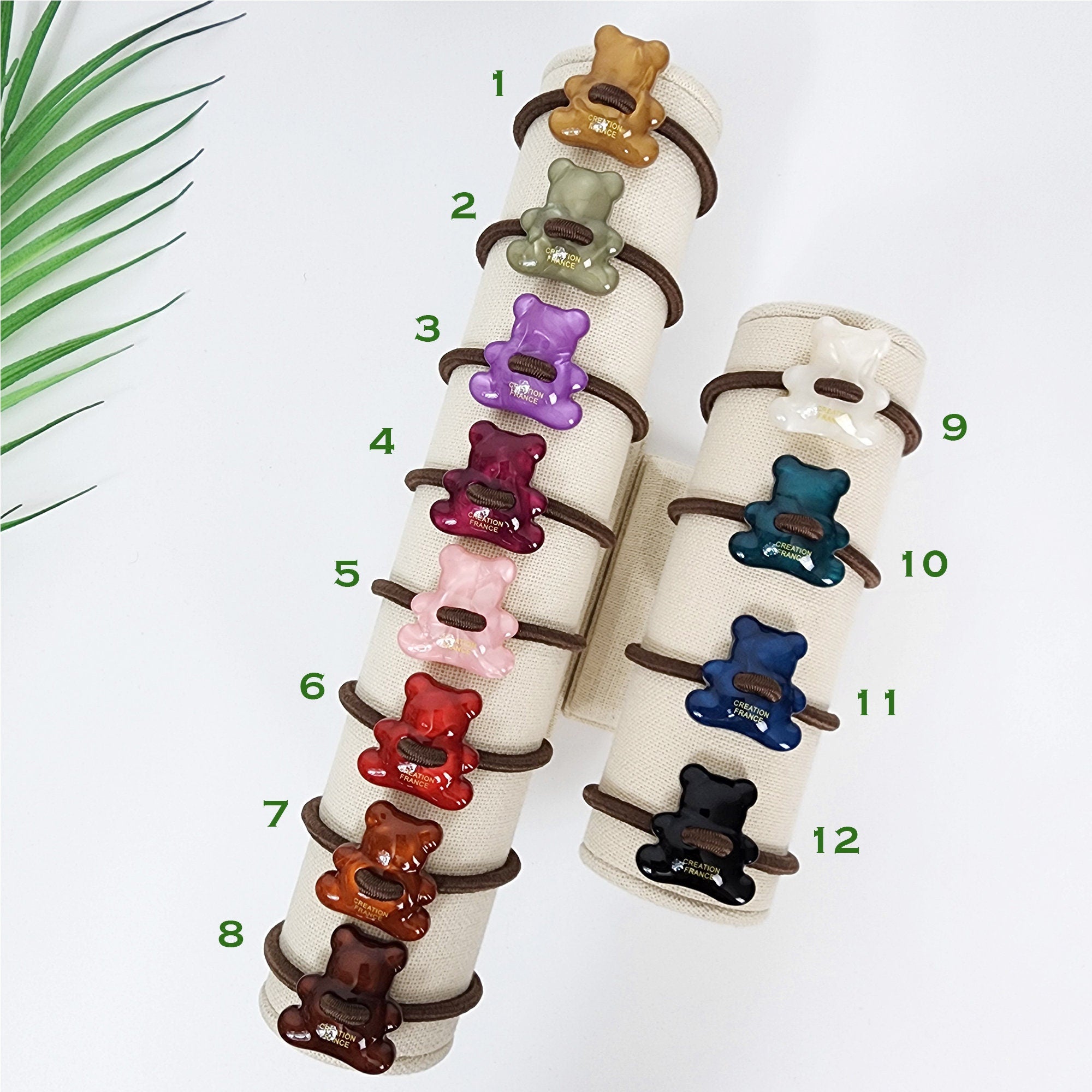Velvet Aurora Convex Bear Stitch Elastic Hair Tie (1.1 Inch) / Simple Cute Ponytail Holder / Hair Accessory for Woman / French Hair Tie