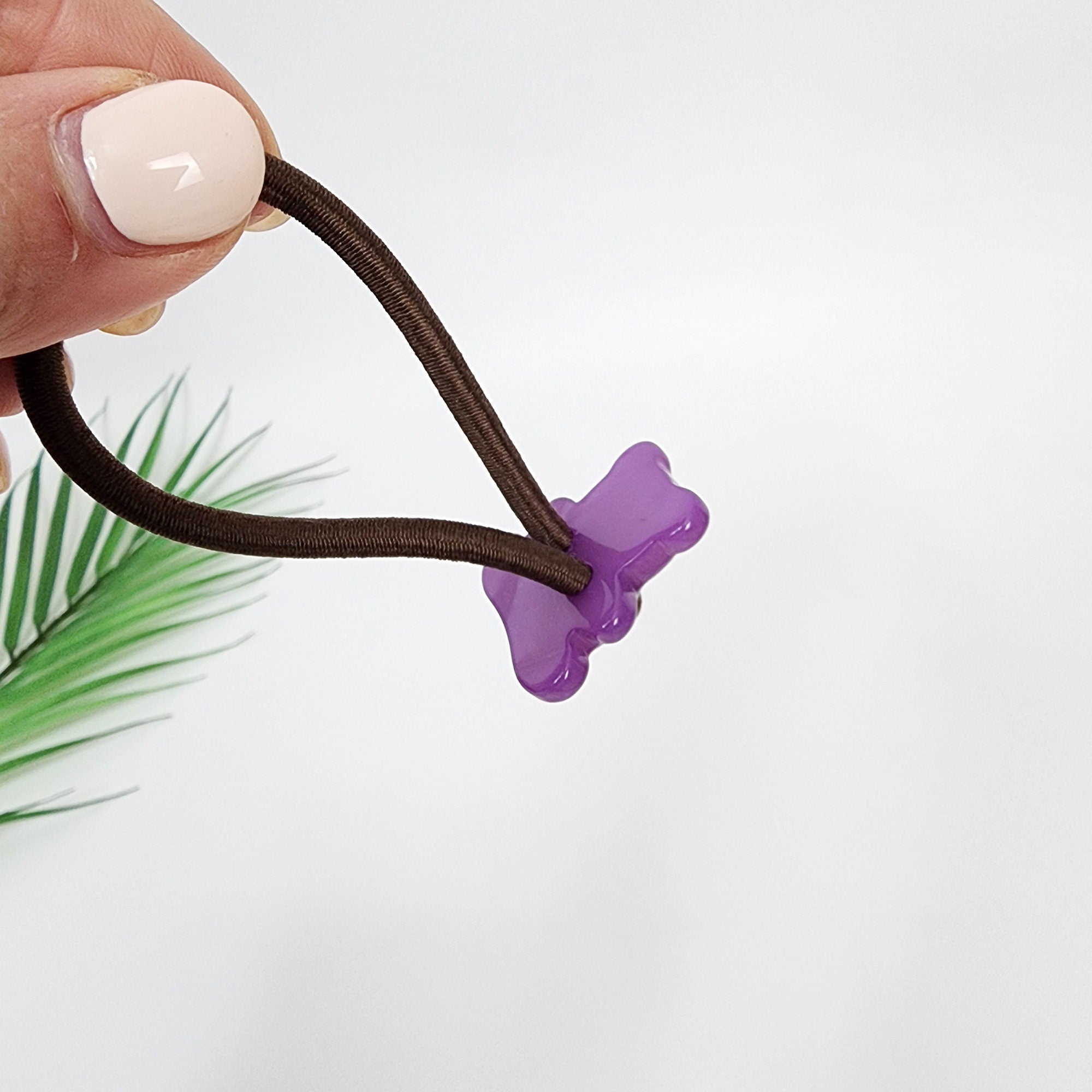 Velvet Aurora Convex Bear Stitch Elastic Hair Tie (1.1 Inch) / Simple Cute Ponytail Holder / Hair Accessory for Woman / French Hair Tie
