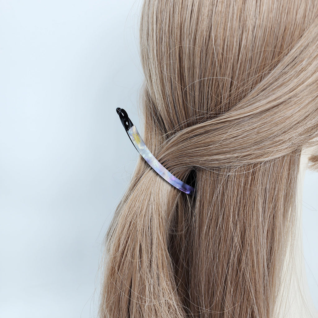 New Color Half-Tie Small Slim Comb Banana Clip / Tortoise Marble Hair Comb Barrette / Clincher Comb Hair Accessory / French Hair Pin