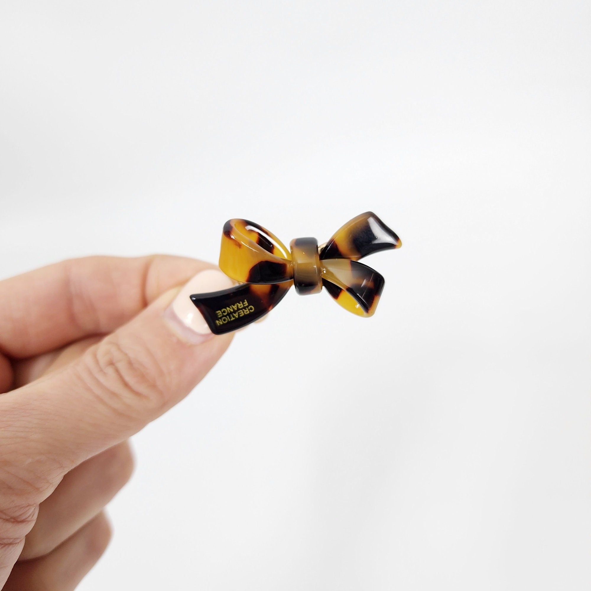 Pure Color Extra Mini Double Ribbon Hair Claw Clip (1.8 Inch) / Alligator Hair Clip for Woman / French Barrette for Girls