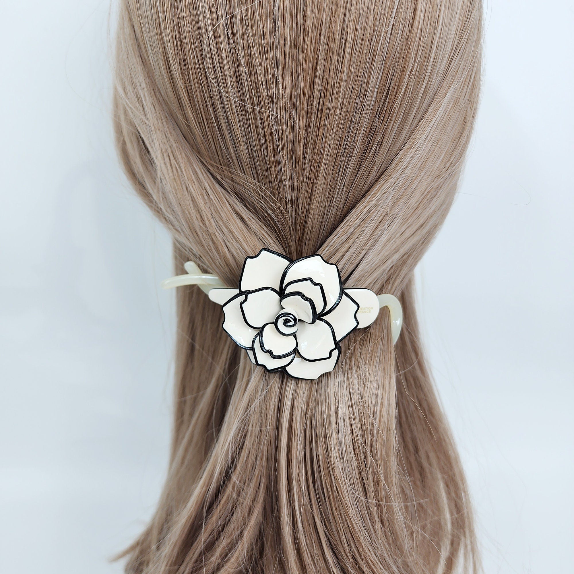 Pastel Color Clara Flower Banana Clip (4.3 Inch) / Tortoise Marble Hair Comb Barrette / Clincher Comb Hair Accessory / French Hair Pin