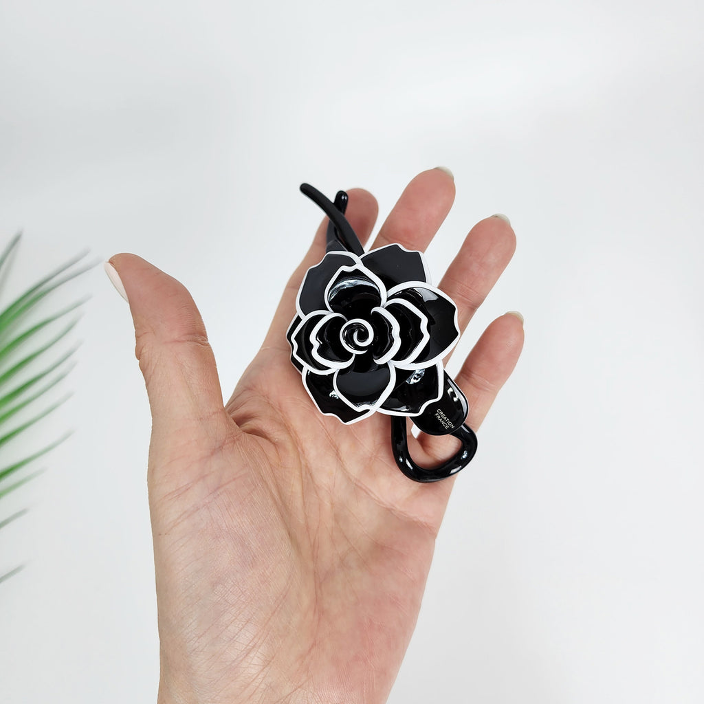 Pastel Color Clara Flower Banana Clip (4.3 Inch) / Tortoise Marble Hair Comb Barrette / Clincher Comb Hair Accessory / French Hair Pin