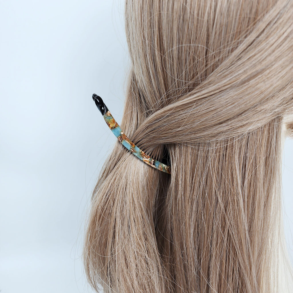 New Color Half-Tie Small Slim Comb Banana Clip / Tortoise Marble Hair Comb Barrette / Clincher Comb Hair Accessory / French Hair Pin