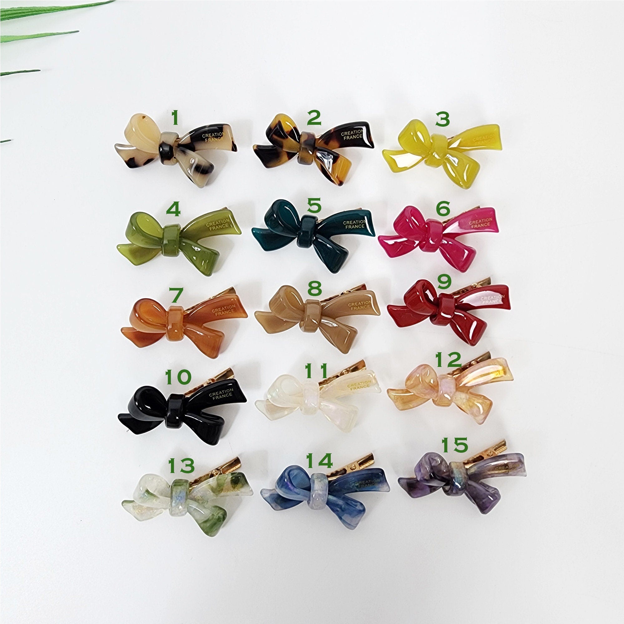 Pure Color Extra Mini Double Ribbon Hair Claw Clip (1.8 Inch) / Alligator Hair Clip for Woman / French Barrette for Girls