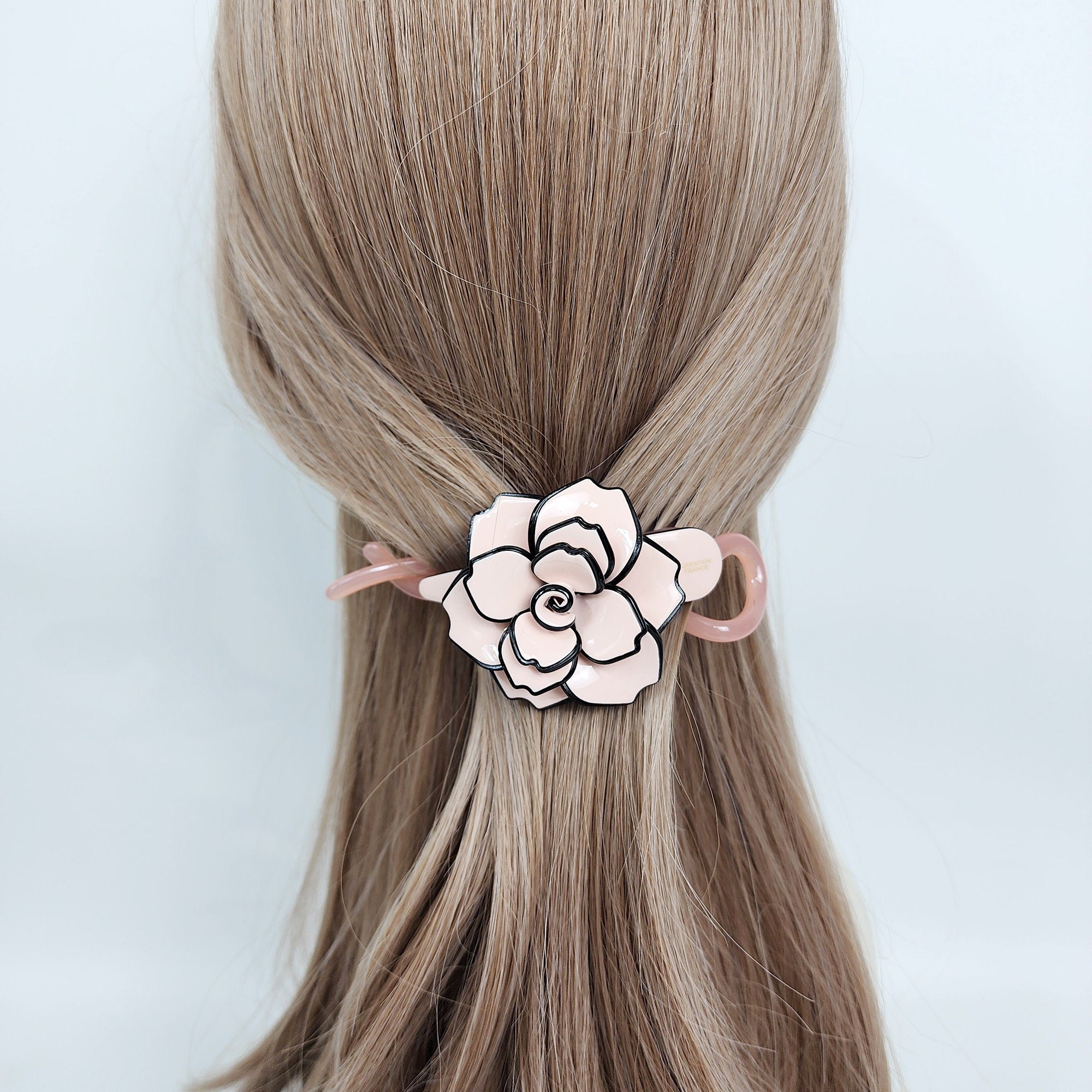 Pastel Color Clara Flower Banana Clip (4.3 Inch) / Tortoise Marble Hair Comb Barrette / Clincher Comb Hair Accessory / French Hair Pin