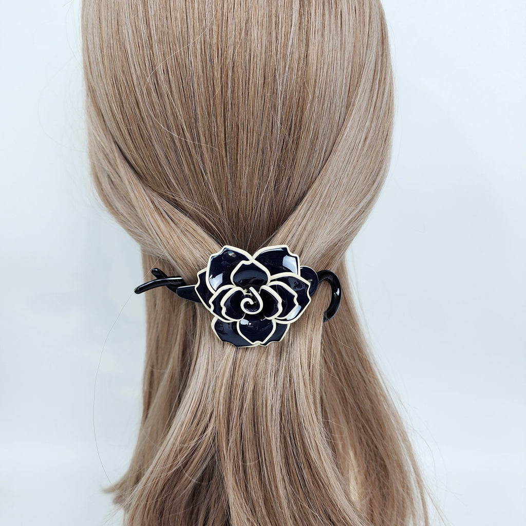 Pastel Color Clara Flower Banana Clip (4.3 Inch) / Tortoise Marble Hair Comb Barrette / Clincher Comb Hair Accessory / French Hair Pin