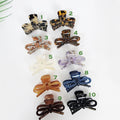 Leopard Gift Ribbon Small Point Half-Tie Hair Clip (2.4 Inch) / Cute Tortoise Shell French Hair Pin / Small Hair Clips