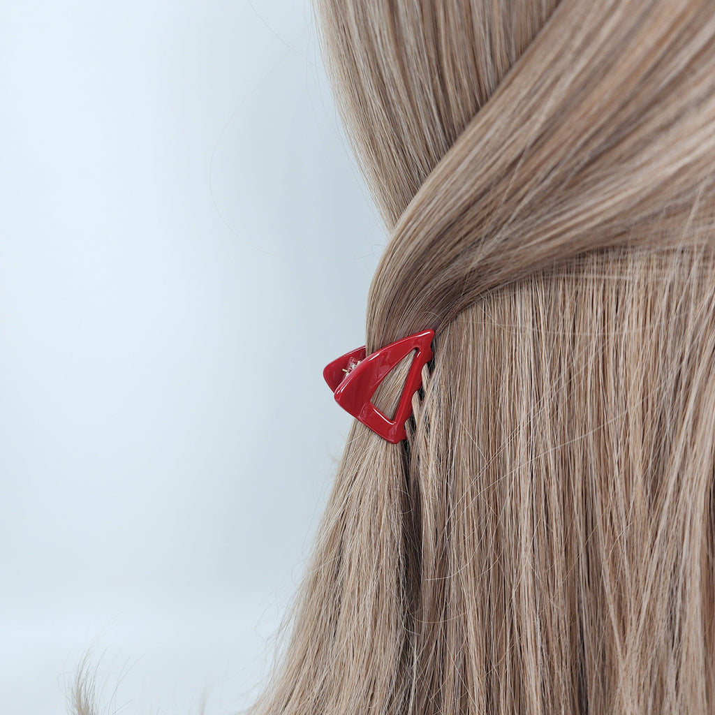 Pure Triangle Fashion Small Point Hair Clip (1.6 Inch) / Cute Tortoise Shell French Hair Pin / Small Hair Clips