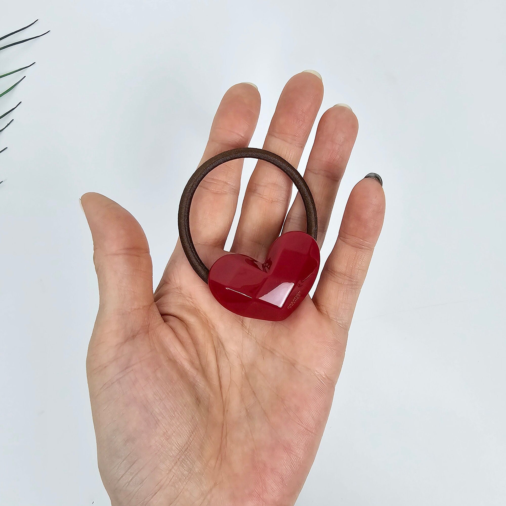 Cutting Heart Ponytail Hair Tie (1.7 Inch) / Simple Cute Ponytail Holder / Hair Accessory for Woman / French Hair Tie