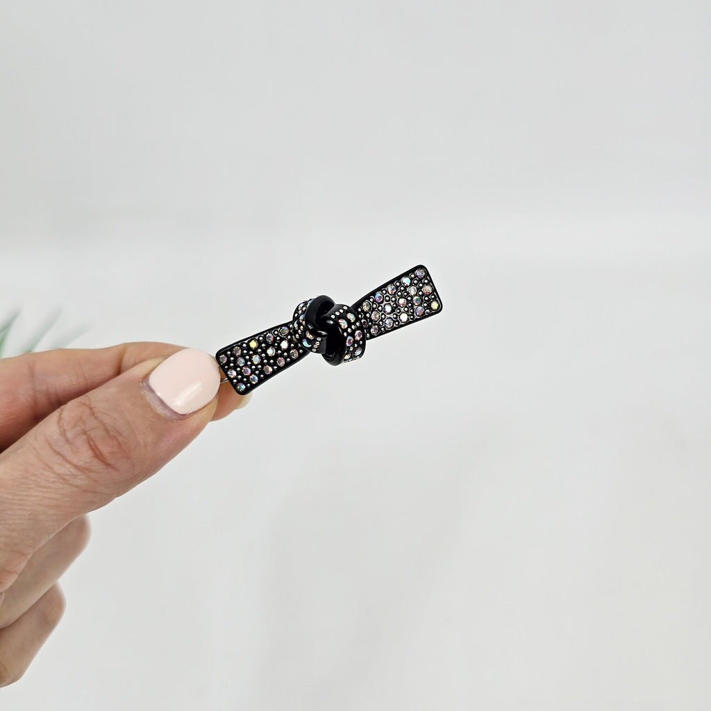 Cubic Stone Straight Knot Bobby Pin (2.0 Inch) / Tortoise Marble French Hair Pin Clip / Hair Accessory for Woman / Bow Barrette