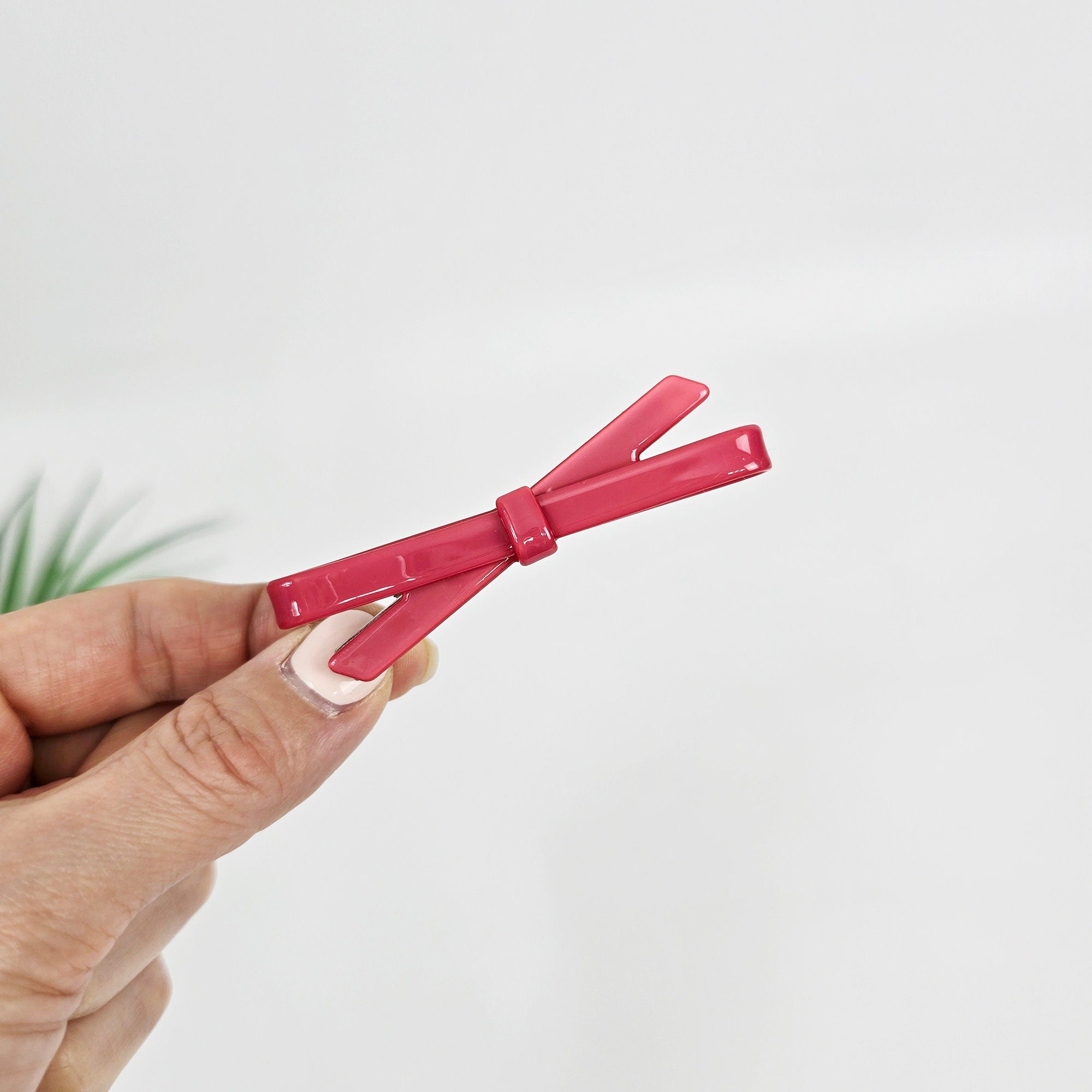 Luxurious Simple Ribbon Side Clip Hair Claw Clip (2.9 Inch) / Vivid Color French Pin / Alligator Hair Clip for Woman